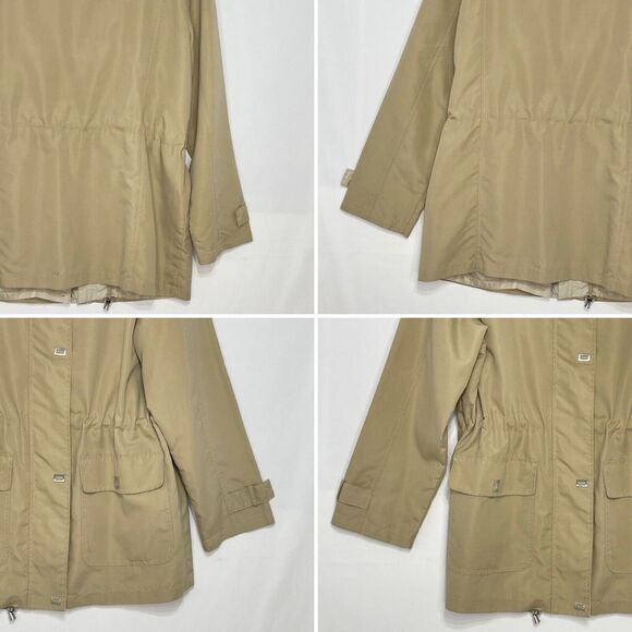 Totes Lightweight Windbreaker Jacket Size M Tan Full Zip and snaps No Hood women - Picture 10 of 16